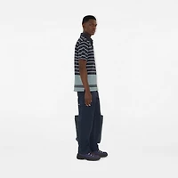 Striped Cotton Polo Shirt in Index blue - Men | Burberry® Official