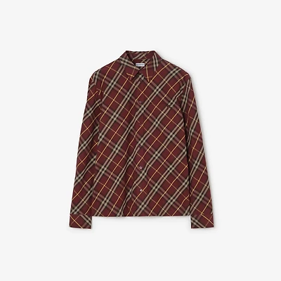 Classic Fit Check Cotton Shirt in Vineyard red - Men | Burberry® Official