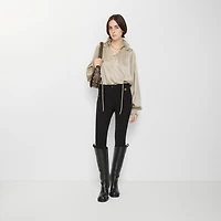 Herringbone Stretch Cotton Jodhpurs in Black - Women | Burberry® Official
