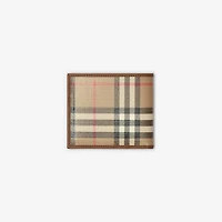 Check Bifold Coin Wallet in Archive beige - Men, Cotton | Burberry® Official