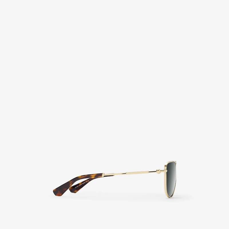 Metal Logo Square Sunglasses in Shiny gold | Burberry® Official