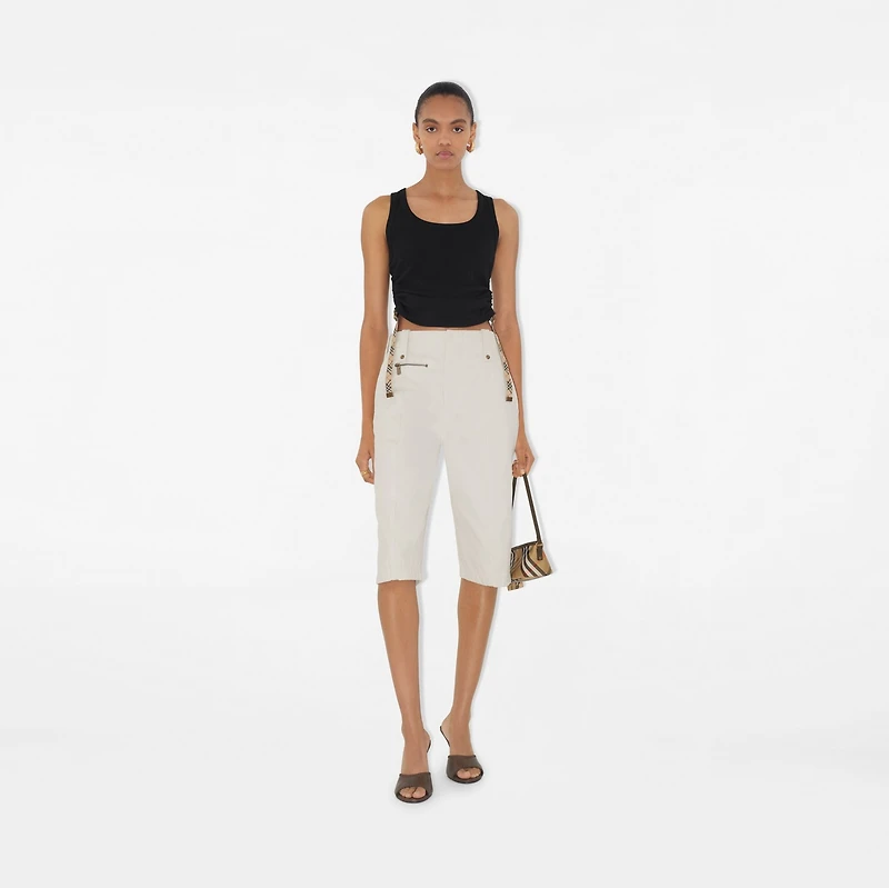 Festival Cotton Blend Tank Top in Black - Women | Burberry® Official