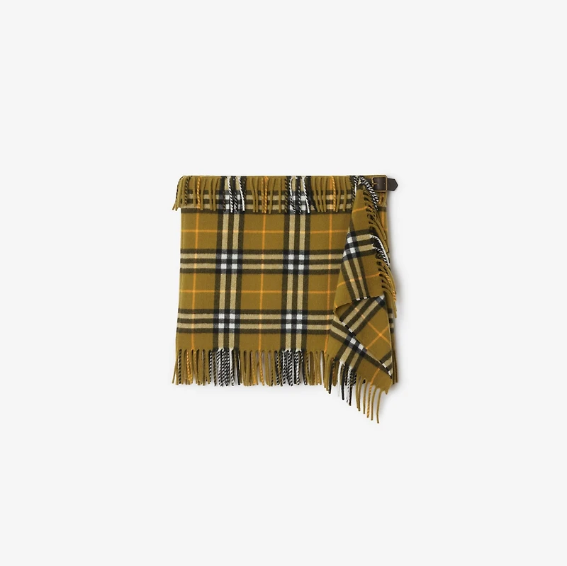 Check Wool Cashmere Scarf Skirt in Oxide - Women | Burberry® Official