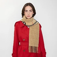 Reversible B Shield Cashmere Scarf in Sand | Burberry® Official