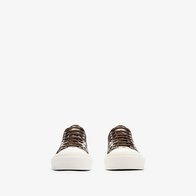 Check Sneakers in Mahogany brown - Men | Burberry® Official