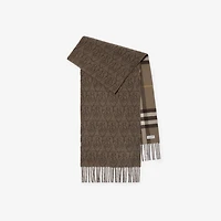 Reversible B Shield Cashmere Scarf in Vole brown | Burberry® Official