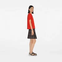 Heart Logo Cotton T-shirt in Tulip red - Women | Burberry® Official