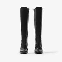 Leather Trinket High Boots in Black - Women | Burberry® Official