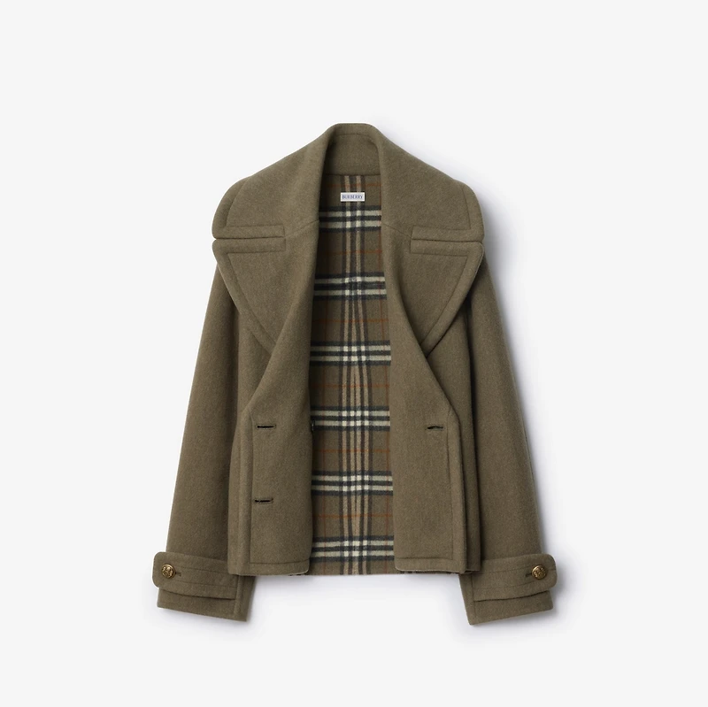 Wool Jacket in Glade green - Women | Burberry® Official