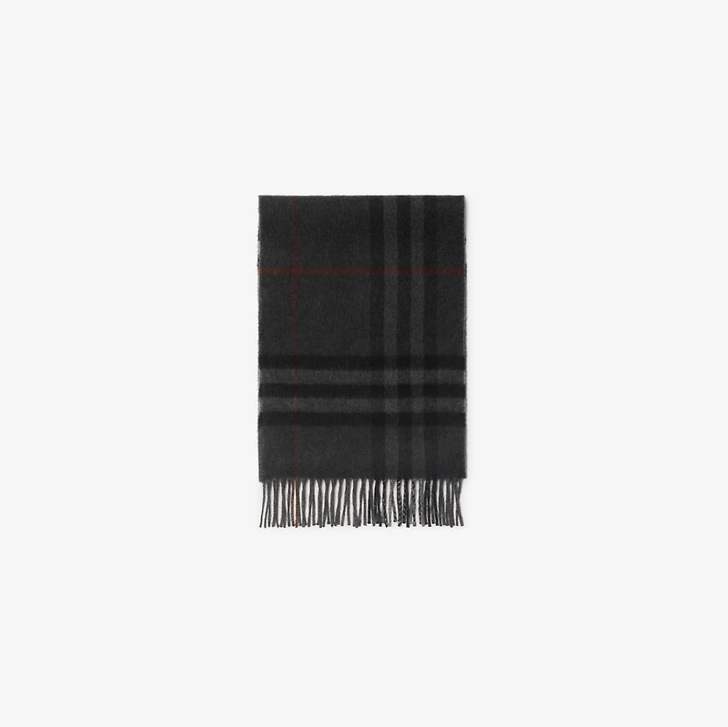 Contrast Check Cashmere Scarf in Grey/charcoal | Burberry® Official