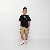 EKD Check Cotton T-shirt in Black | Burberry® Official