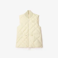 Check-stitch Nylon Gilet in Ceramic white - Women | Burberry® Official
