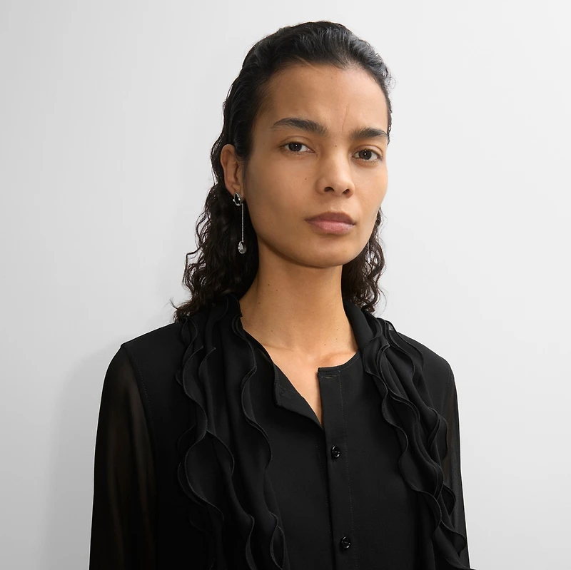 Onyx Shield Pendant Earrings in Silver/black - Women | Burberry® Official