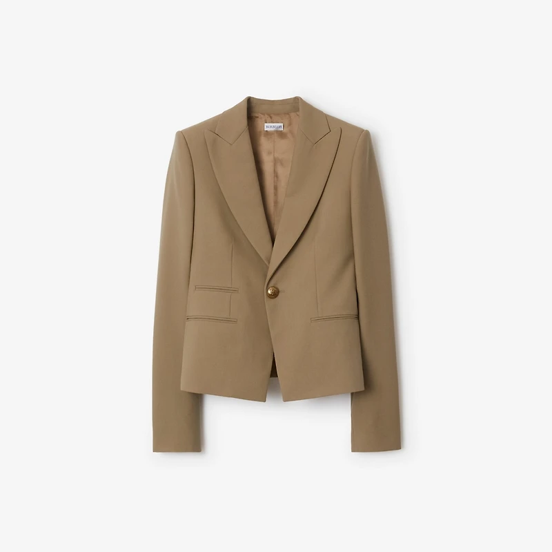 Wool Tailored Jacket in Puddle - Women | Burberry® Official