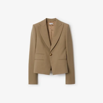 Wool Tailored Jacket in Puddle - Women | Burberry® Official