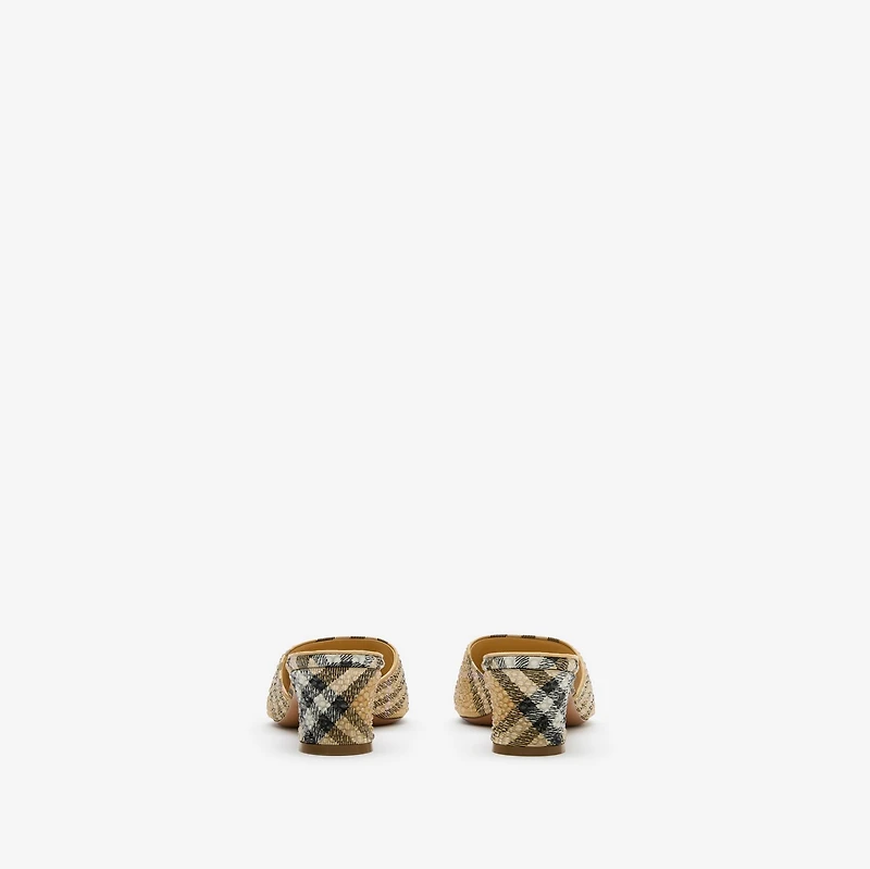 Rhinestone Check Sloane Mules in Rosewood brown - Women | Burberry® Official