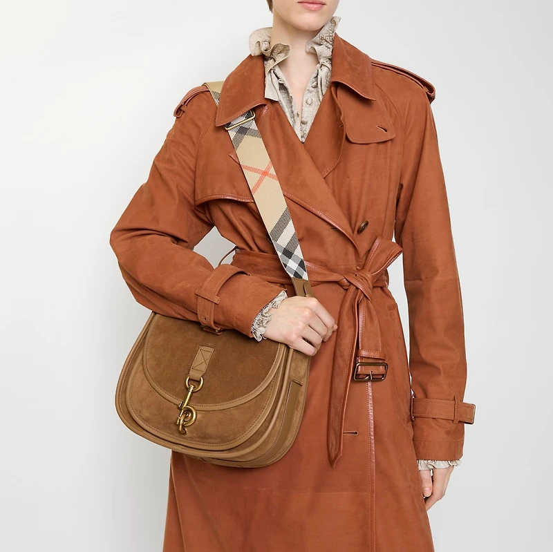 Small B Clip Messenger Bag in Hazel brown - Women | Burberry® Official