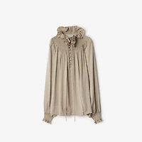 Geometric Silk Blouse in Taupe beige - Women | Burberry® Official