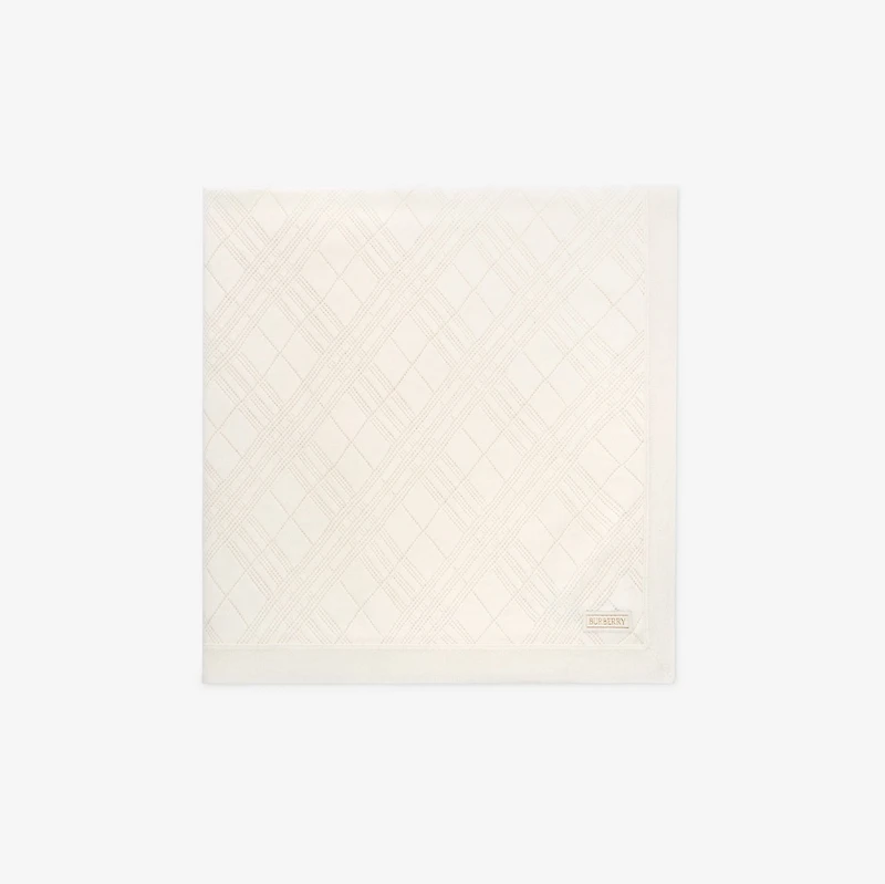 Check Cashmere Baby Blanket in Ivory - Children | Burberry® Official