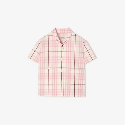 Check Cotton Shirt in Flora pink | Burberry® Official