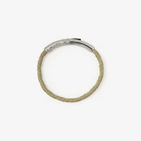 Leather Check Bracelet in Silver/artichoke - Men | Burberry® Official