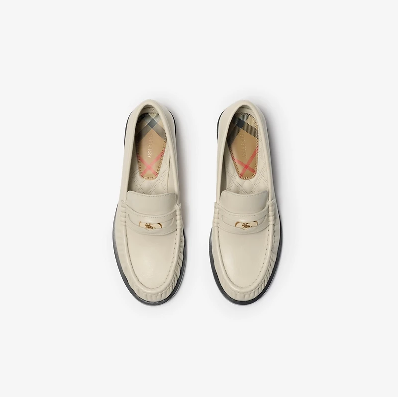 Leather Cadet Loafers in Nutmeg - Women | Burberry® Official