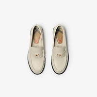 Leather Cadet Loafers in Nutmeg - Women | Burberry® Official