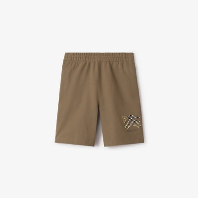 EKD Check Cotton Shorts in Clay brown - Men | Burberry® Official
