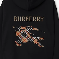 Cross Stitch EKD​ Cotton Hoodie in Black - Men | Burberry® Official