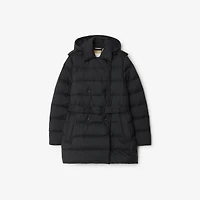 Short Nylon Hooded Puffer Coat in Black - Women | Burberry® Official