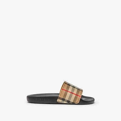 Vintage Check Slides in Archive beige - Children | Burberry® Official