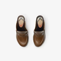 Leather Potter Clogs in Splinter - Women | Burberry® Official