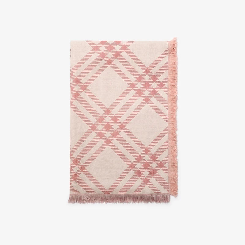 Gradient Check Wool Silk Scarf in Compact pink | Burberry® Official