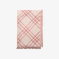 Gradient Check Wool Silk Scarf in Compact pink | Burberry® Official