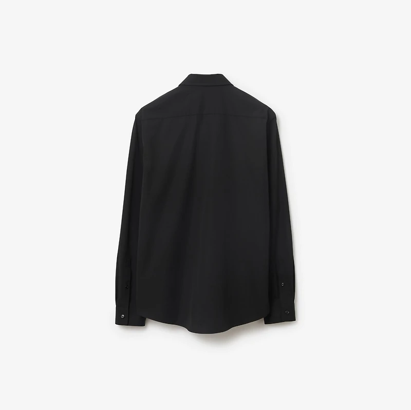 Slim Fit Cotton Formal Shirt in Black - Men | Burberry® Official