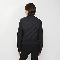 Check-stitch Nylon and Wool Jacket in Black - Women | Burberry® Official