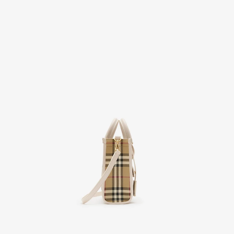 Mini Freya Tote in Vintage check/soap beige - Women, Cotton, Technical | Burberry® Official