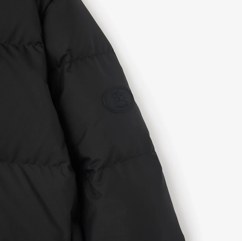 Check Trim Ambleside Puffer Jacket in Black - Women | Burberry® Official