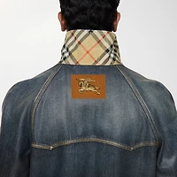 Coated Denim Jacket in Mid blue - Men, Cotton | Burberry® Official