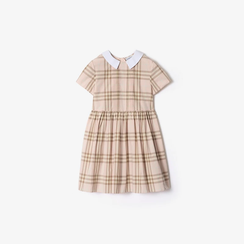 Check Cotton Dress in Archive pink | Burberry® Official