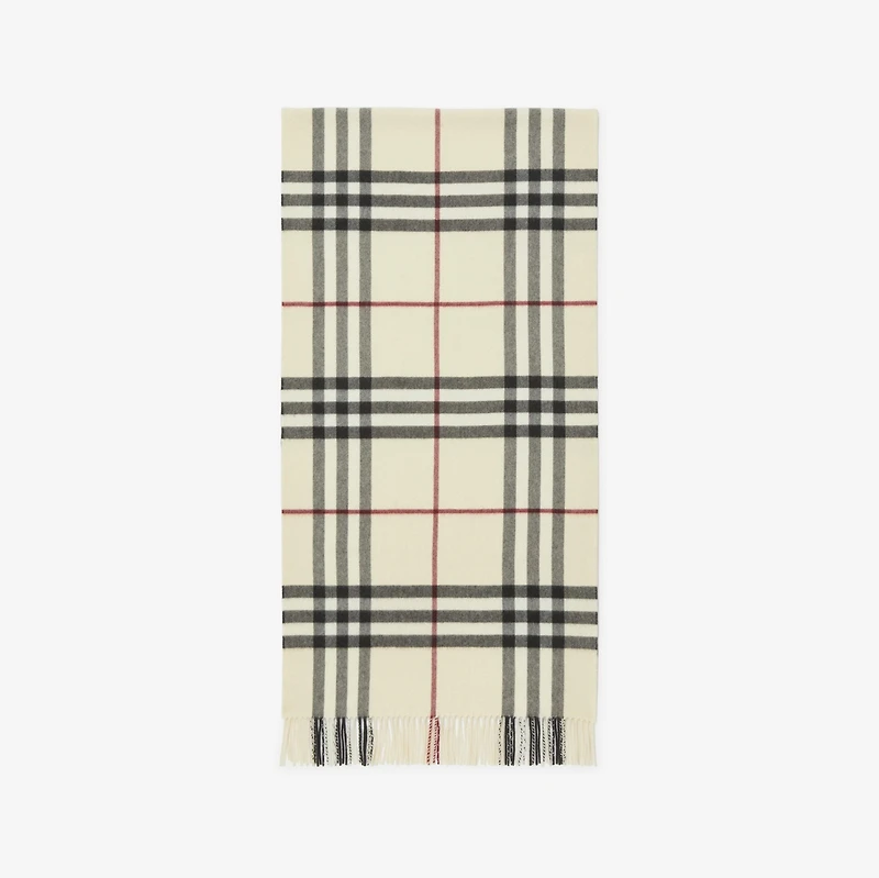 Wide Check Cashmere Scarf in Stone | Burberry® Official