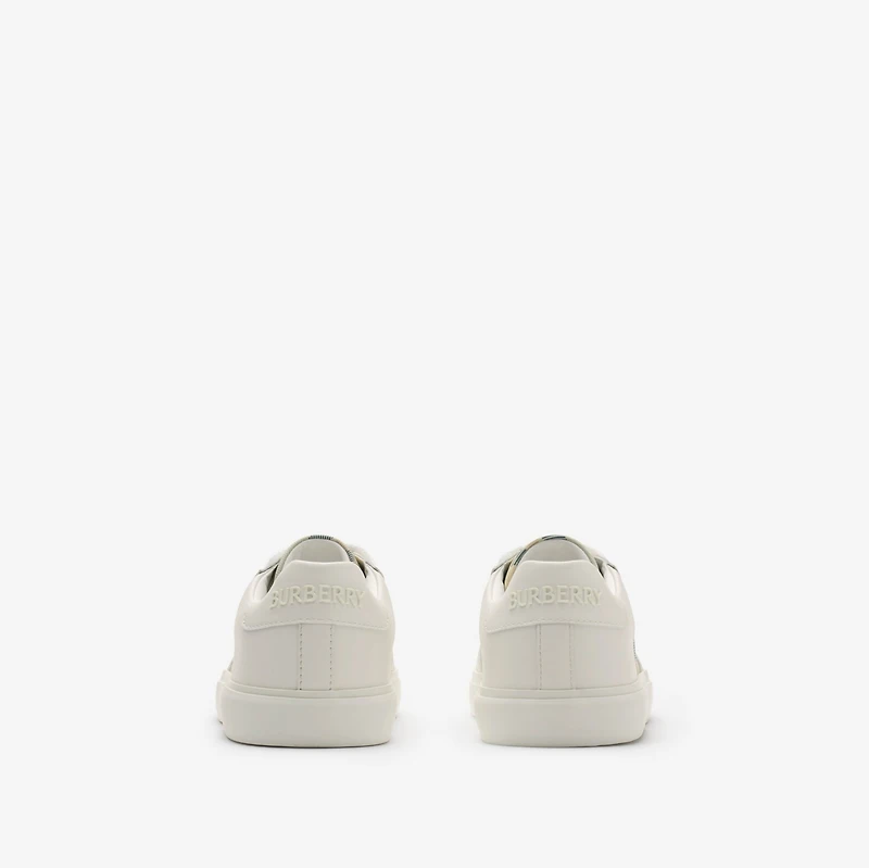 Check and Leather Sneakers in Breeze - Children | Burberry® Official
