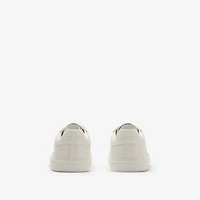 Check and Leather Sneakers in Breeze - Children | Burberry® Official