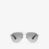Metal Shield Aviator Sunglasses​ in Silver - Men | Burberry® Official
