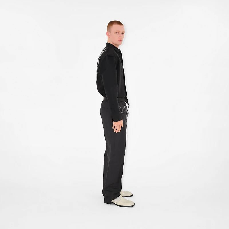 Knight Hardware Canvas Trousers in Silver/black - Men | Burberry® Official