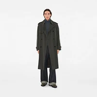 Long Gabardine Trench Coat in Graphite - Men, Cotton | Burberry® Official