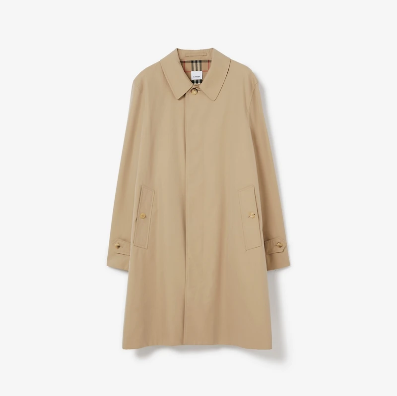 Mid-length Pimlico Car Coat in Honey - Men, Cotton Gabardine | Burberry® Official