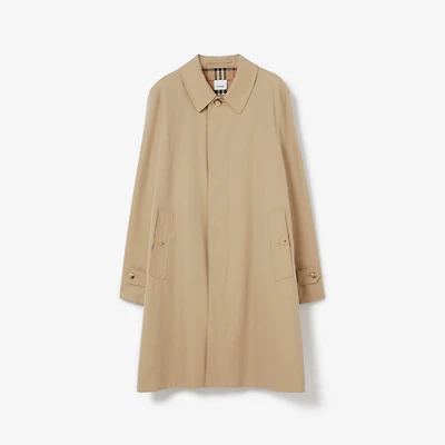 Mid-length Pimlico Car Coat in Honey - Men, Cotton Gabardine | Burberry® Official