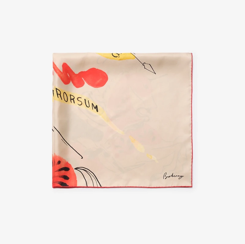 Watercolour EKD​ Silk Scarf in Linen beige | Burberry® Official