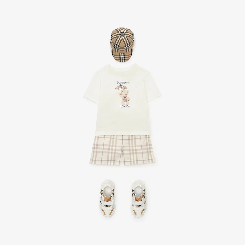 London Bear Cotton T-shirt in Chalk white | Burberry® Official